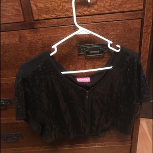 Sequin Short Sleeves Crop Shrug